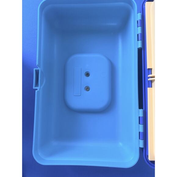 Caboodles Makeup Case Model 2602 Slide Tray Teal Blue Yellow Vintage 1990’s - Picture 11 of 16